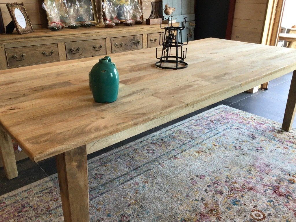 karaktervolle massieve boerentafel, Huis en Inrichting, Ophalen, 100 tot 150 cm, Teakhout, Vijf personen of meer