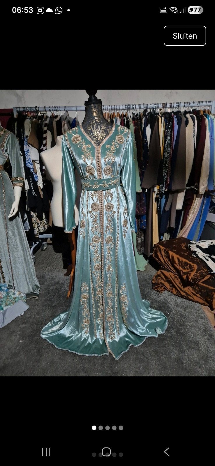 marokkaanse jurk, kaftan, Kleding | Dames, Ophalen of Verzenden, Zo goed als nieuw, Maat 46/48 (XL) of groter, Galajurk
