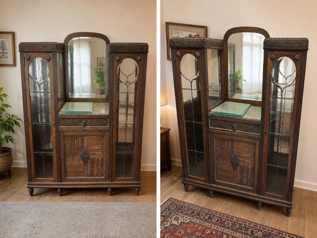 antieke kast (art deco ?), Huis en Inrichting, Kasten | Vitrinekasten, Ophalen, Gebruikt, Met deur(en)