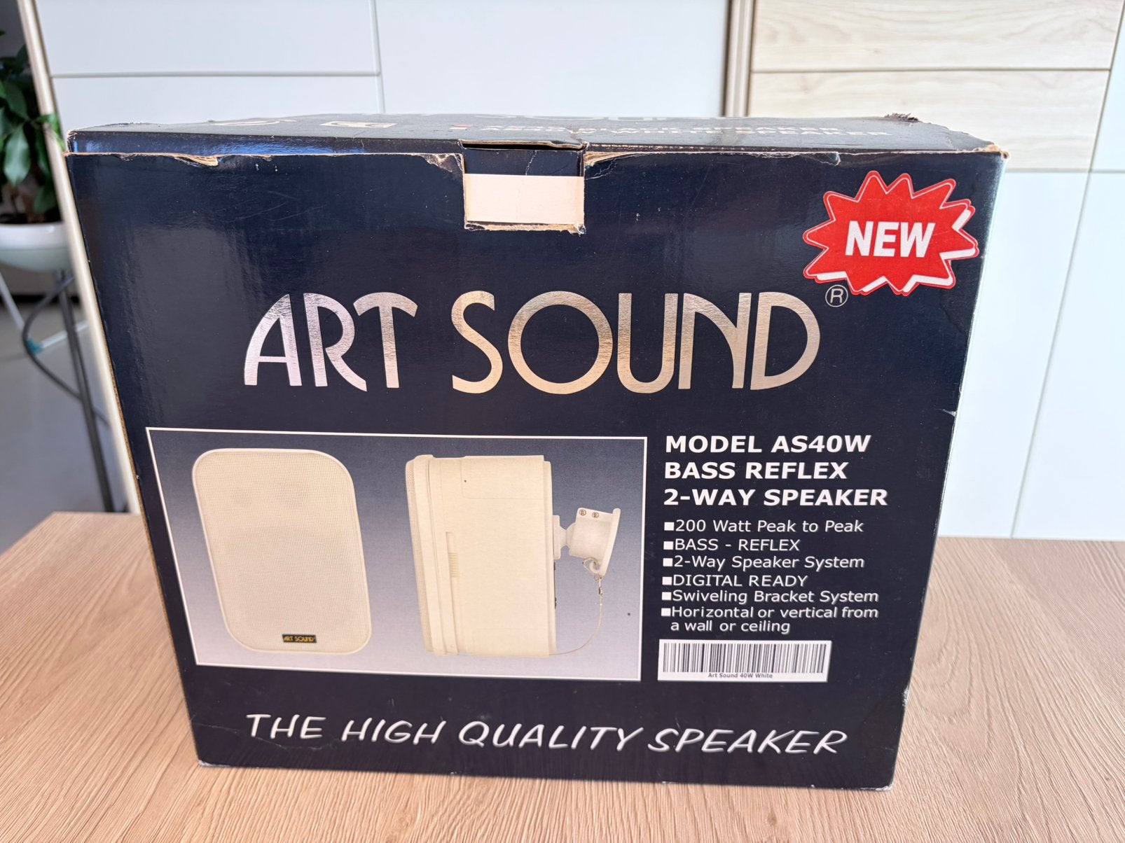 Artsound zwarte luidsprekerset 200 W Nieuw!, Inclusief muurbeugels, Speakerset, Nieuw, Ophalen