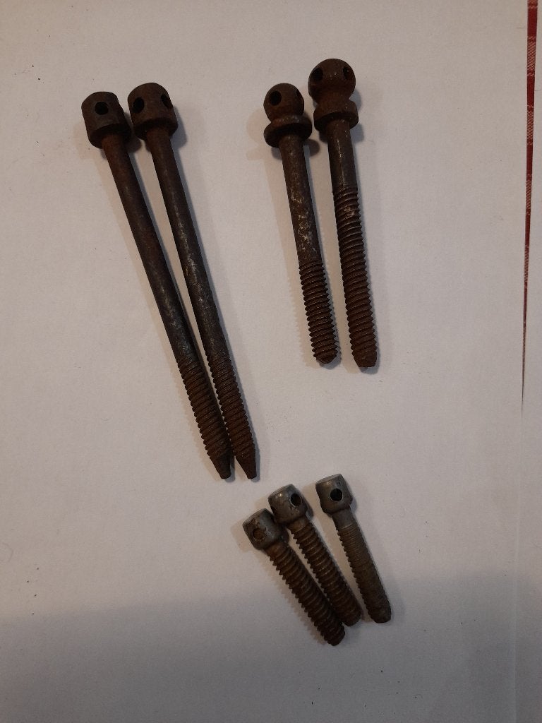 Lot de 6 vis tire-fonds différentes longueurs, Bricolage & Construction, Quincaillerie & Fixations, Enlèvement ou Envoi, Utilisé