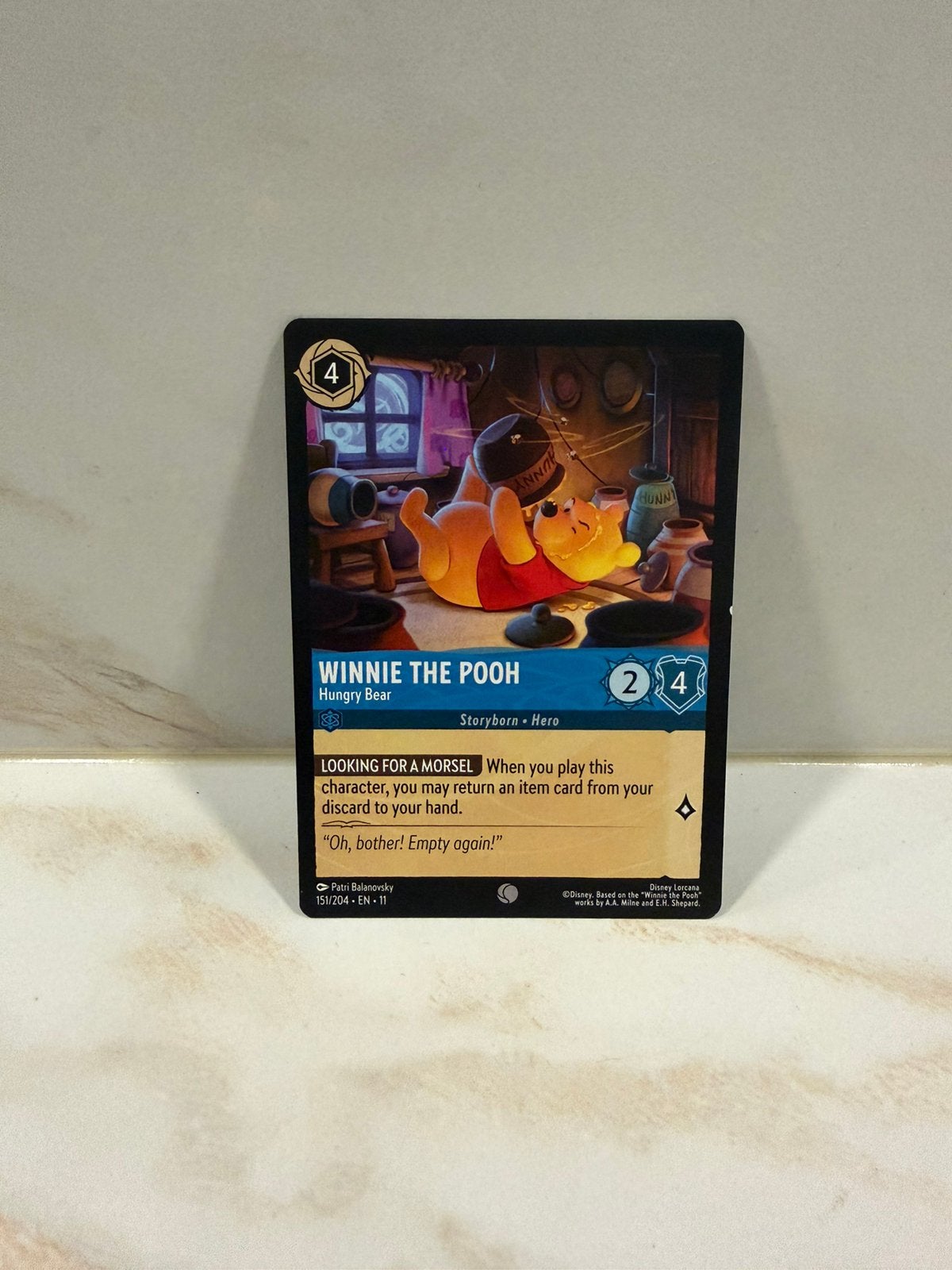 Disney Lorcana Winnie the Pooh Hungry Bear 151/204 EN, Hobby en Vrije tijd, Ophalen of Verzenden, Zo goed als nieuw