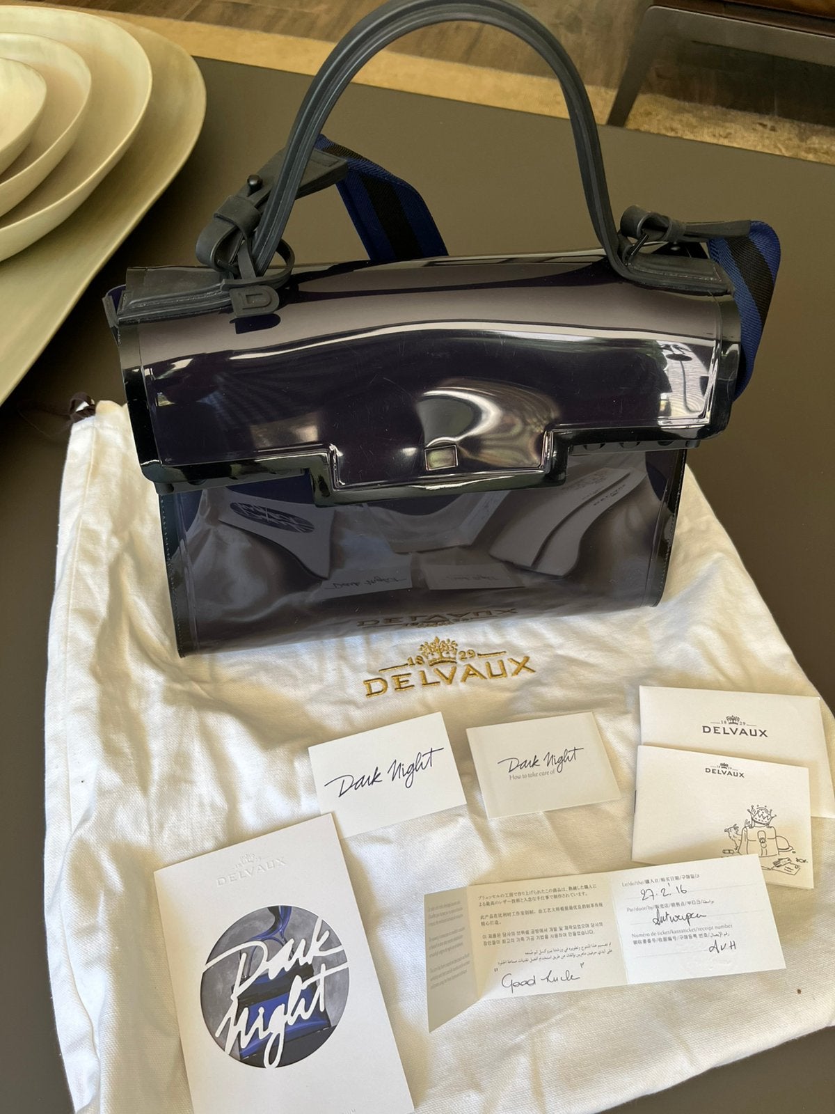 Delvaux Tempête Dark Night Vinyle, Handtassen en Accessoires, Tassen | Damestassen, Ophalen, Zo goed als nieuw