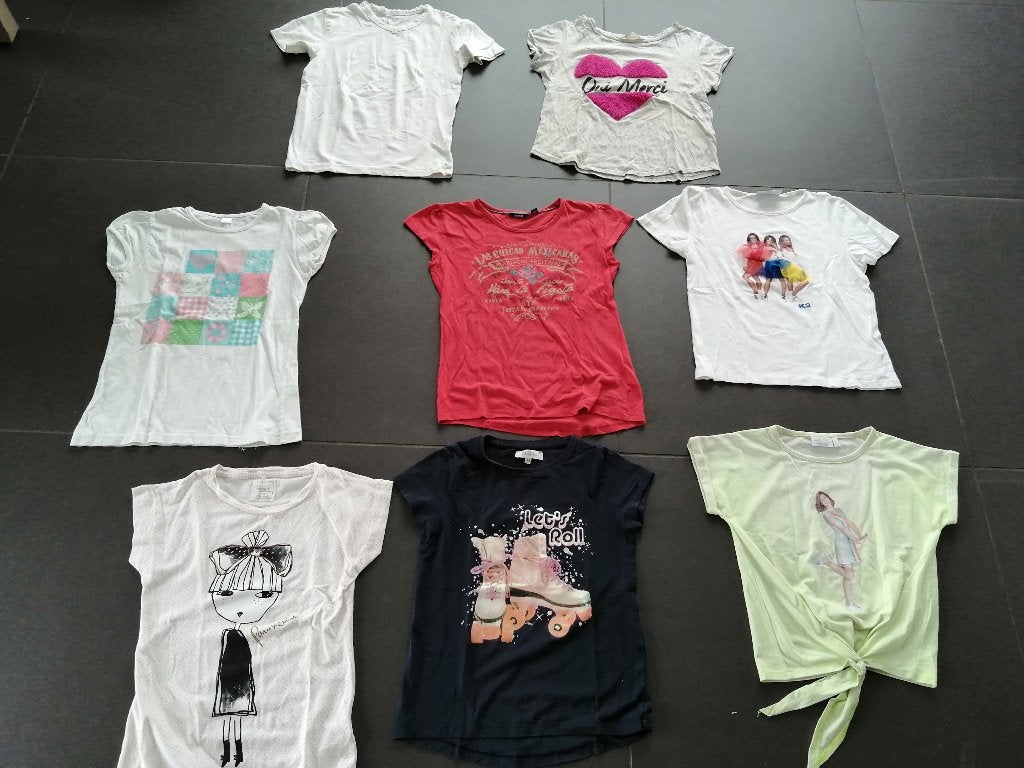 T-shirts meisjes 9 jaar maat 134, Enlèvement ou Envoi, Comme neuf, Fille, Chemise ou À manches longues