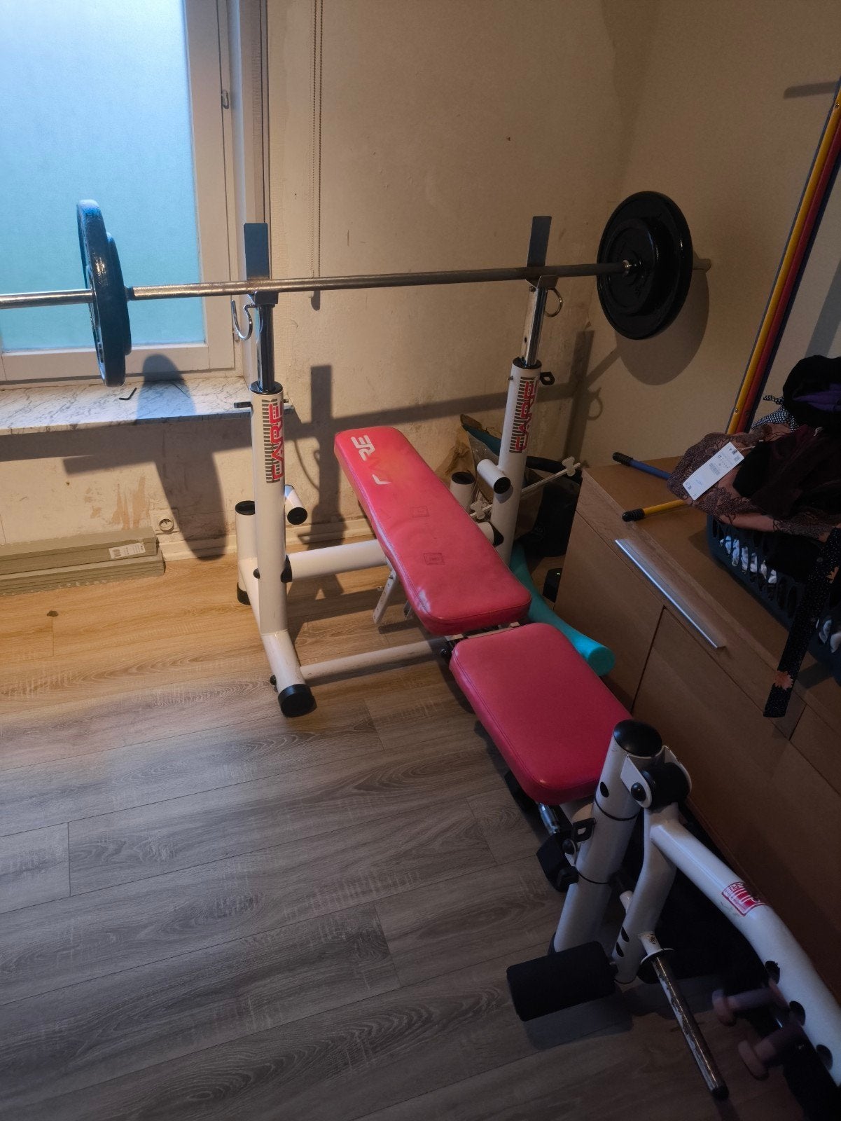 fitness apparaten en +-350kg gewichten, Sport en Fitness, Ophalen
