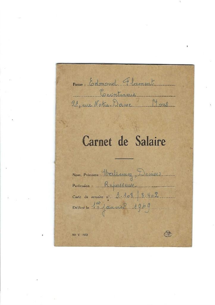 Ancien carnet de salaire   1949, Enlèvement ou Envoi, Utilisé