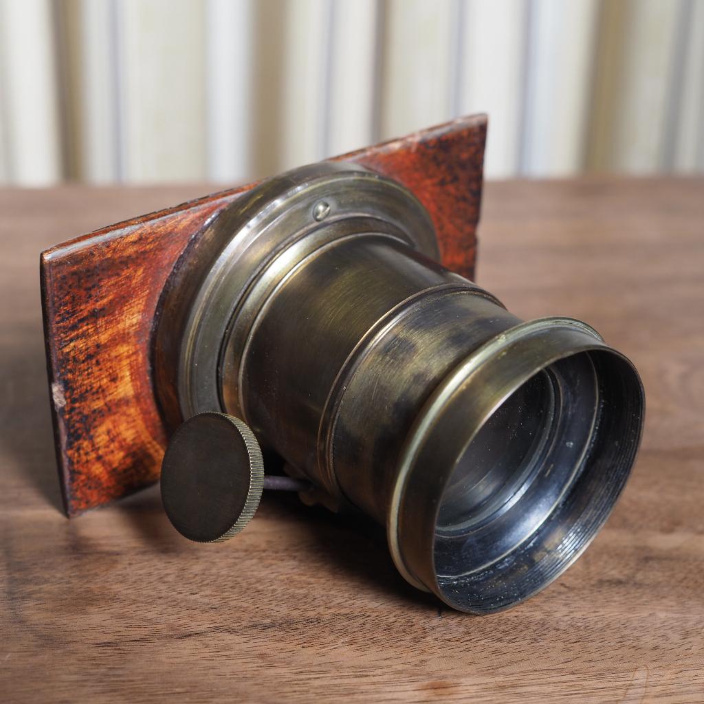 antieke messing lens voor fototoestel of projector, camera, Ophalen of Verzenden
