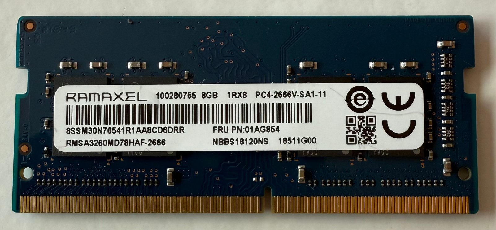 Ramaxel 8 Go 1Rx8 PC4 2666 V SA1-11., Enlèvement ou Envoi, Comme neuf