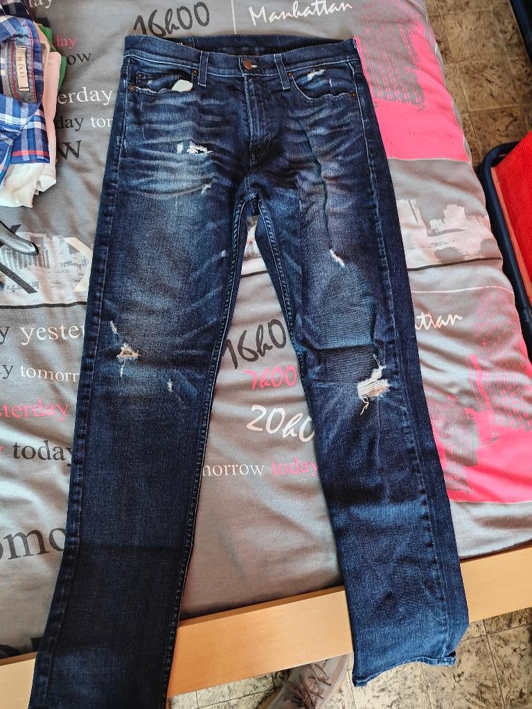 Jeansbroek Hollister - maat 32x32, Blauw, W32 (confectie 46) of kleiner, Ophalen of Verzenden, Gedragen