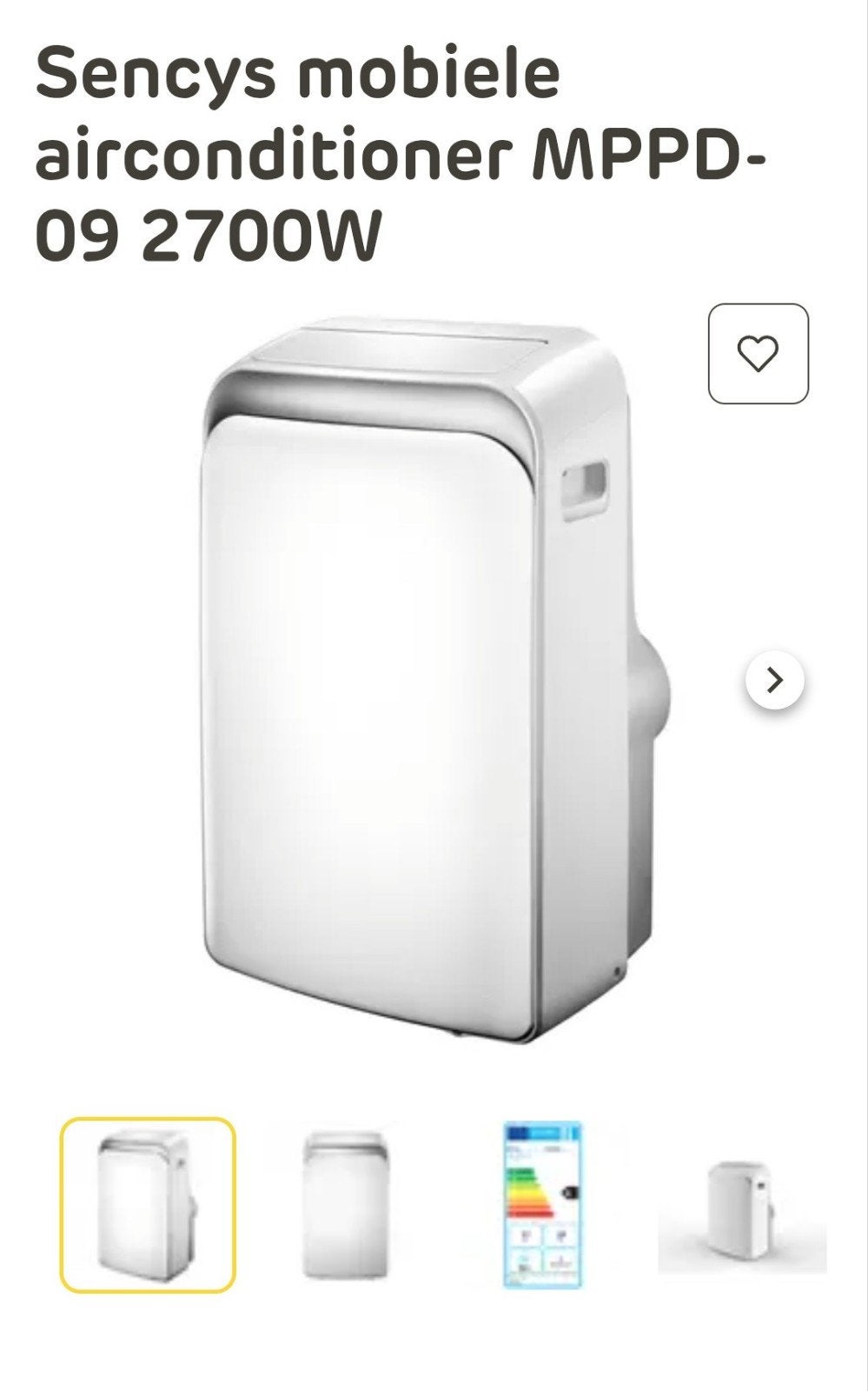 mobiele airco, Ophalen, Gebruikt, Timer, 3 snelheden of meer