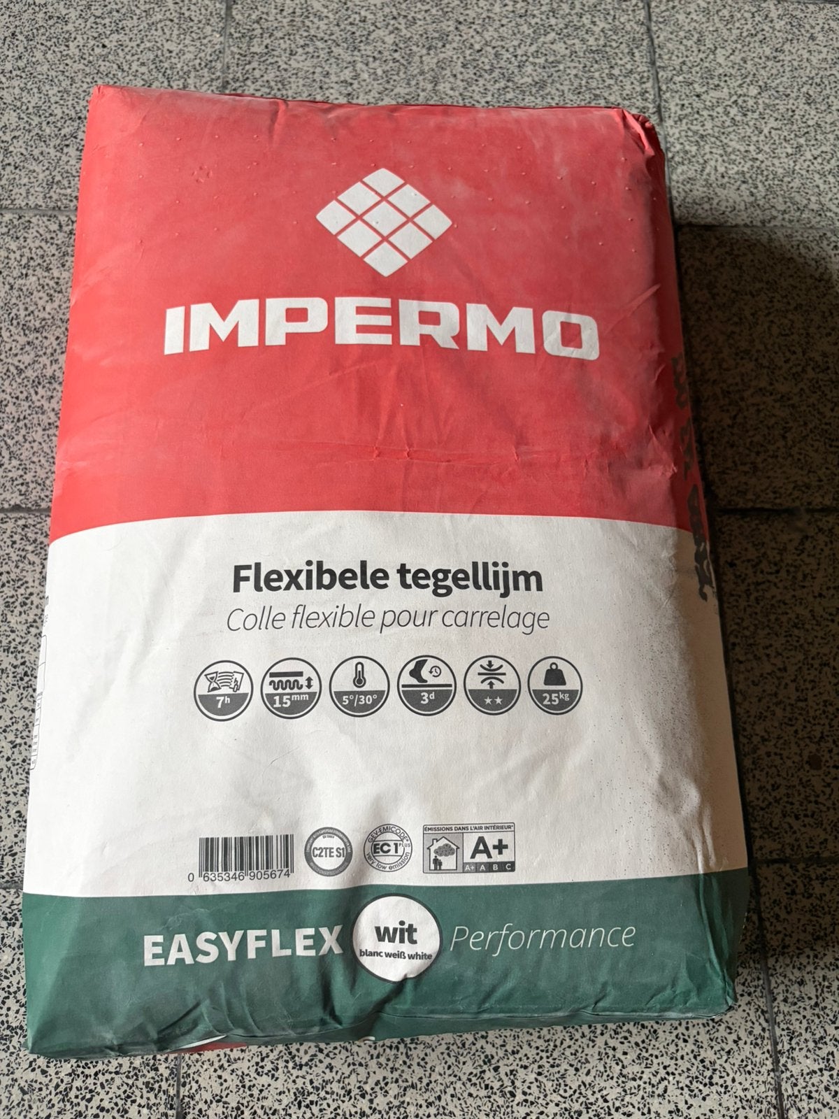 Flexibele tegellijm - wit - 3 zakken, Ophalen, Nieuw