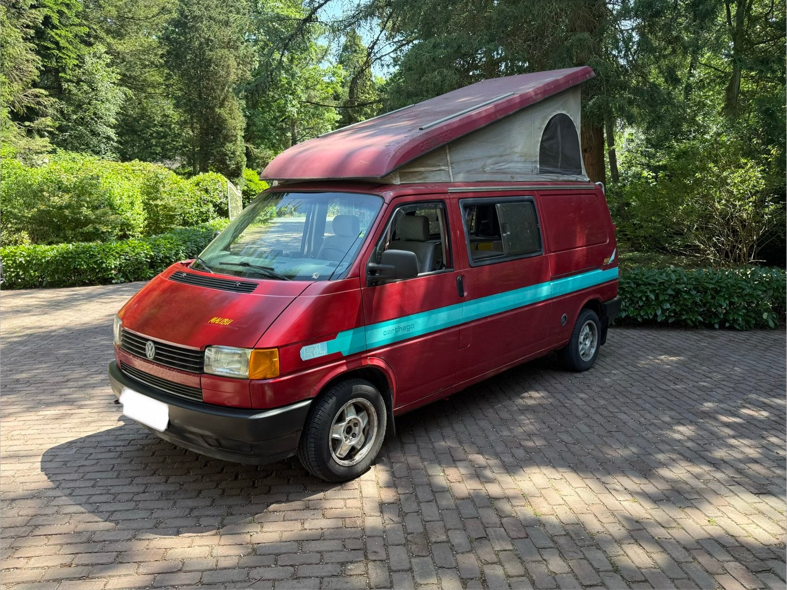 Volkswagen t4 Carthago camper / cruise control+parkeersensor, Caravans en Kamperen, Buscamper of Camperbus, Luifel, Koelkast, Carthago