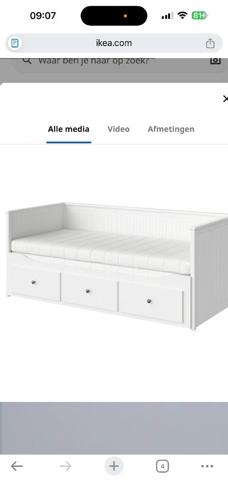 Eenpersoonsbed, Ophalen, Eenpersoons, Wit, Vintage