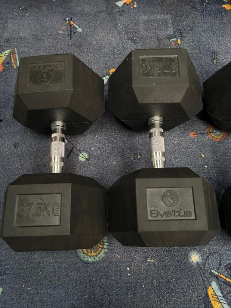 Hexa dumbbell 37.50 kilo, Sport en Fitness, Fitnessmaterialen, Ophalen, Zo goed als nieuw, Dumbbell