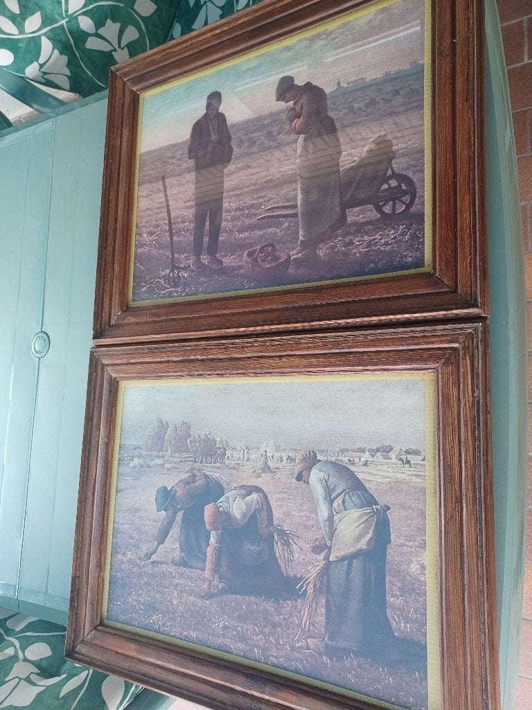 de maaier en zaaier in kader, Antiek en Kunst, Ophalen