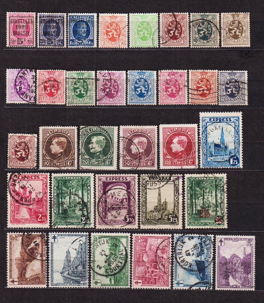Belgique 1929 année complète oblitéré, Envoi, Affranchi, Oblitéré