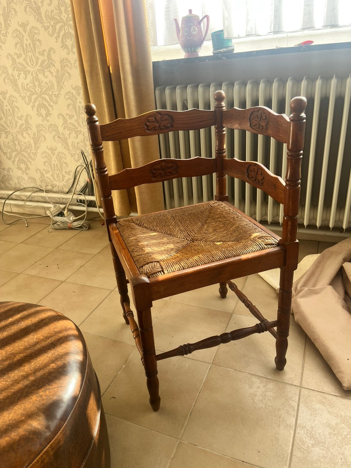 Vintage eiken hoekstoel, Antiek en Kunst, Ophalen