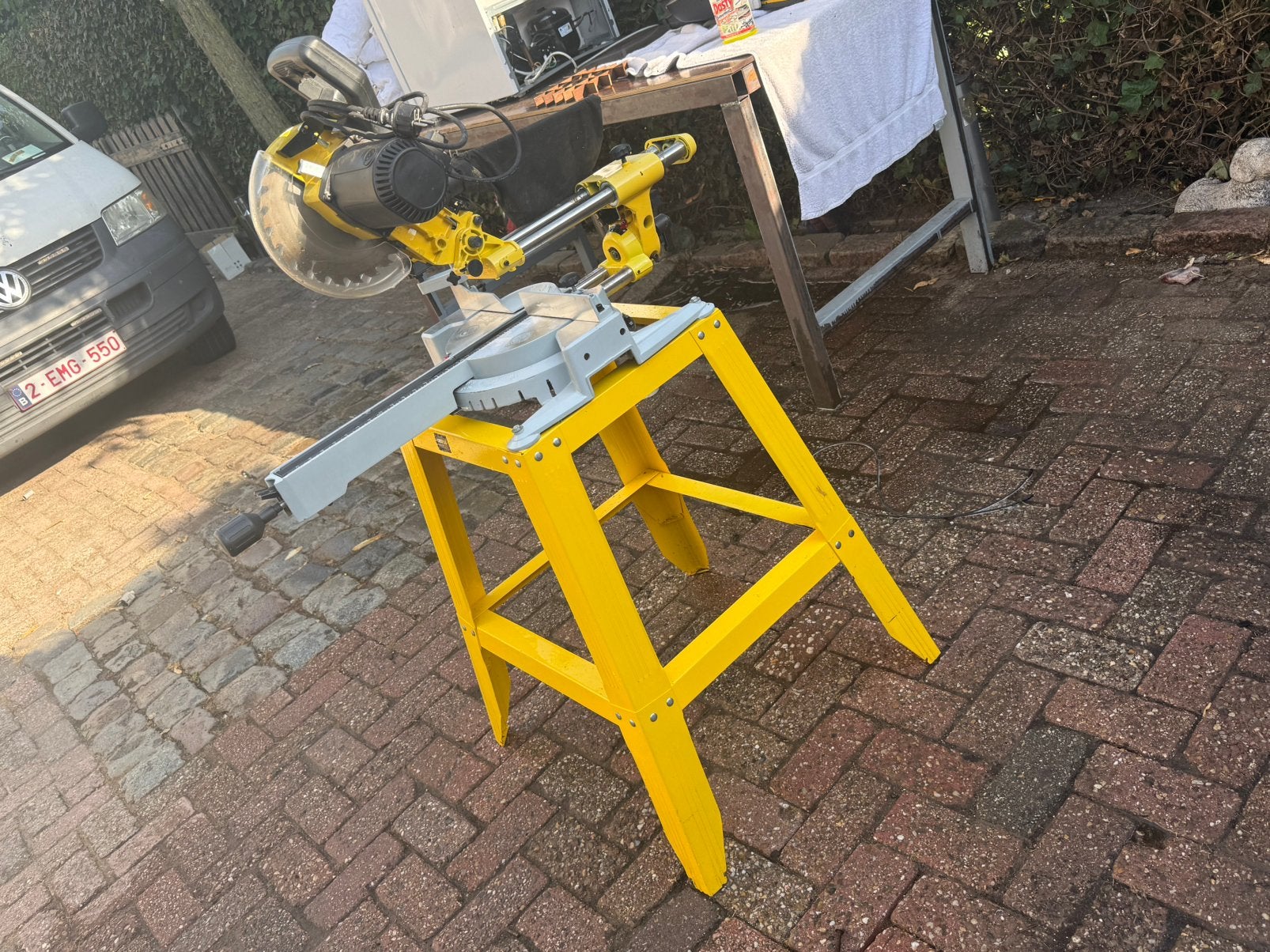 PowerPlus X072 Professionele Afkort- en Verstekzaag, Doe-het-zelf en Bouw, Gereedschap | Zaagmachines, Ophalen, Zo goed als nieuw