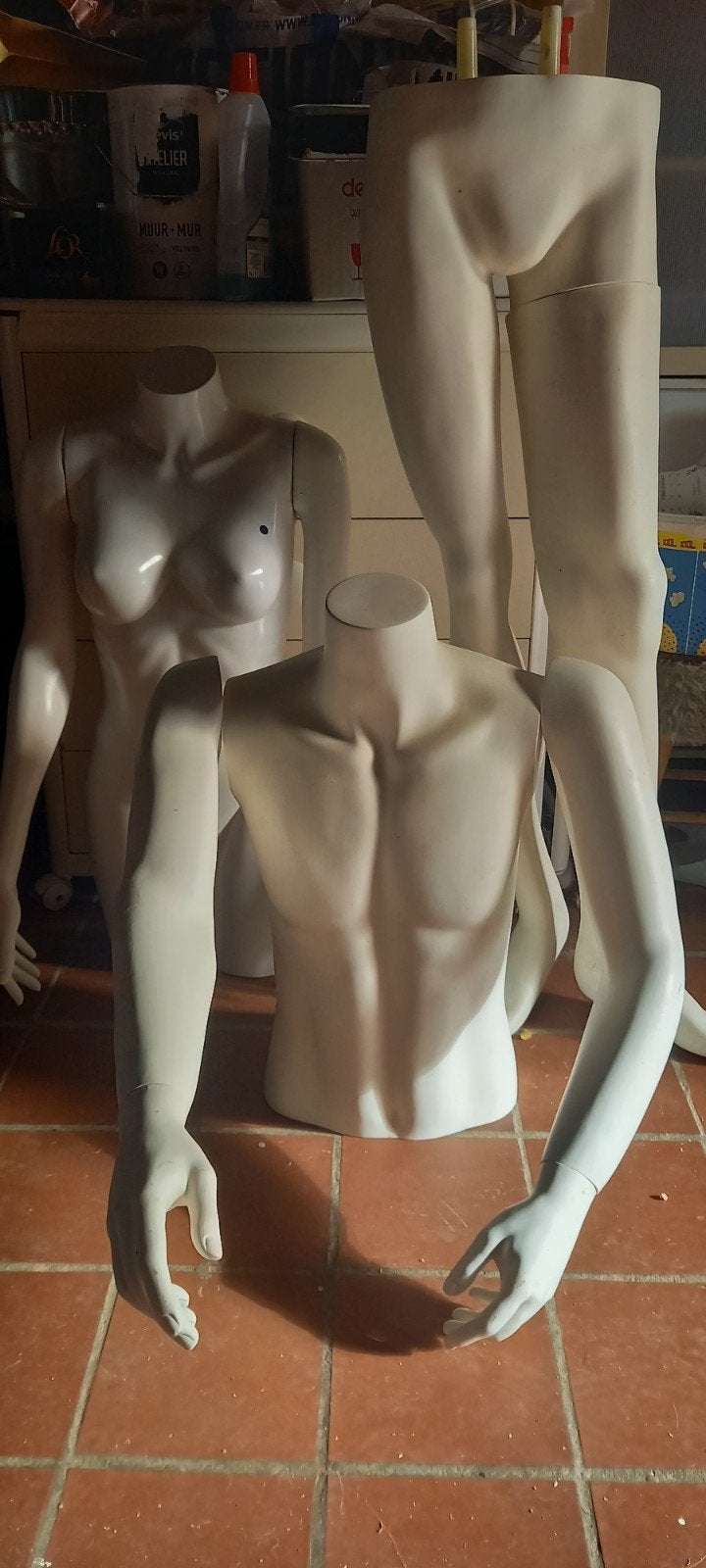 etalage poppen, Ophalen
