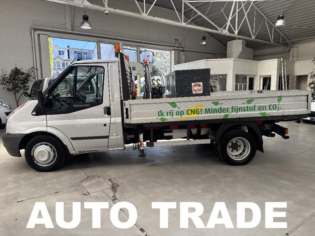 Ford Transit 2.2 | CNG | Kraan | Open bak | 1J Garantie |, Auto's, Ford, Voorwielaandrijving, Beige, 4 cilinders, CNG (Aardgas)