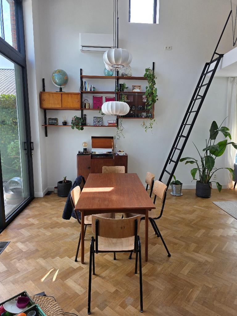 Deense vintage tafel - Larsen Madsen - Næstved Møbelfabrik, Huis en Inrichting, Tafels | Eettafels, Ophalen, Gebruikt, 50 tot 100 cm