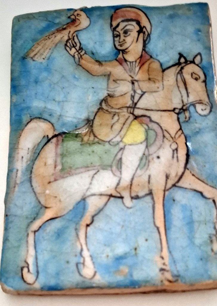 Qajar tegel Valkenier te paard, Verzenden