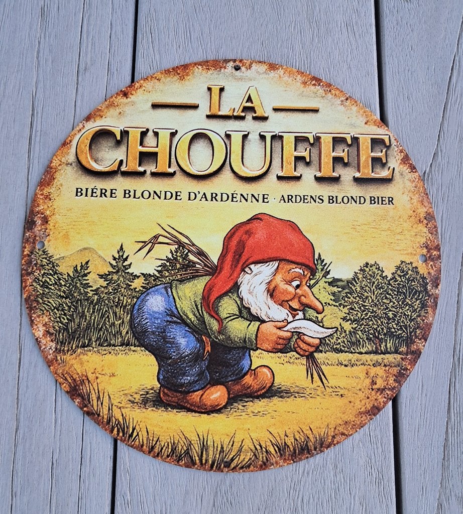 La Chouffe metalen borden., Verzamelen, Ophalen of Verzenden, Nieuw, Reclamebord, Plaat of Schild, Overige merken