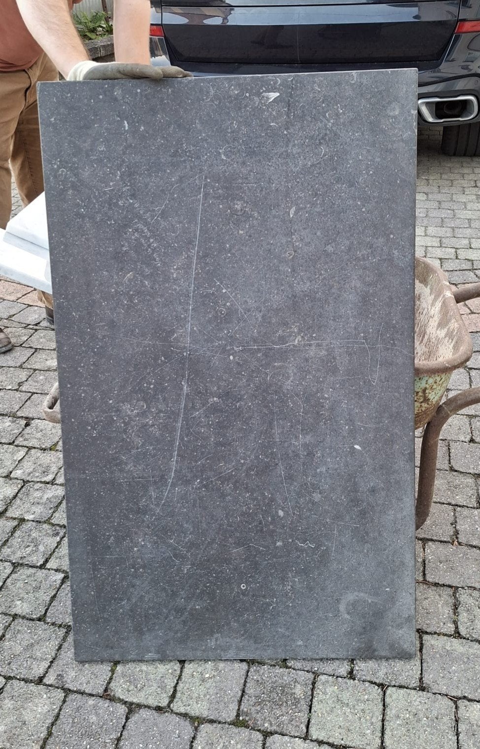 blauwe steen 62x102cm, Doe-het-zelf en Bouw, Ophalen, 60 cm of meer, Gebruikt, Hardsteen