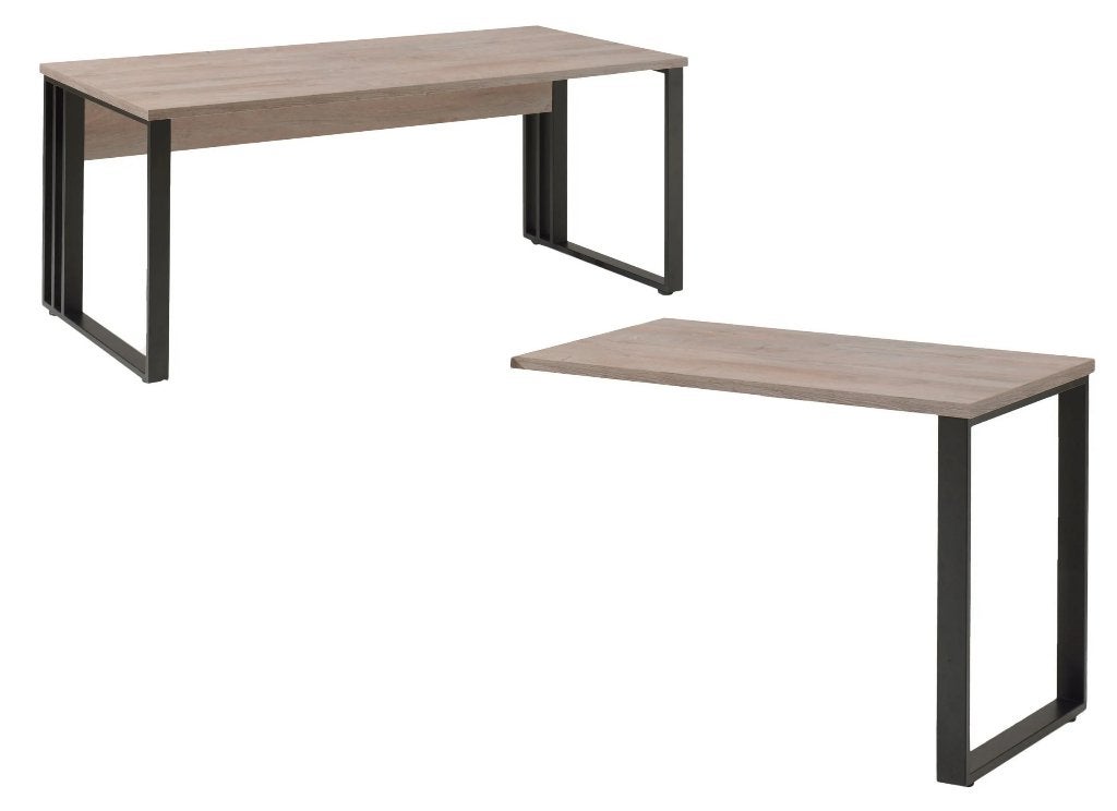 Grand bureau d'angle WEBA RIO 2 chêne humus 180x180x73cm, Ophalen, Demontabel, Gebruikt, Hout