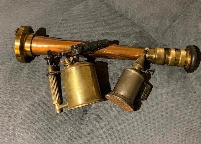 3 koperen antiek items - zie foto's/beschrijving, Antiek en Kunst, Ophalen of Verzenden, Koper