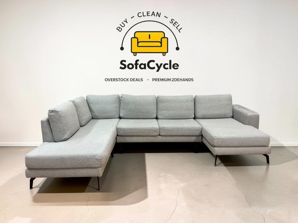 Siège en U gris en tissu, Enlèvement ou Envoi, SofaCycle VOF, Utilisé, Info@sofacycle.be