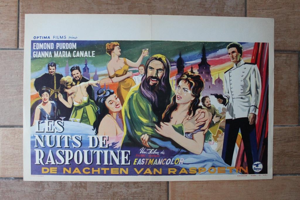 filmaffiche The Night They Killed Rasputin 1960 filmposter, Enlèvement ou Envoi, Rectangulaire horizontal, A1 jusqu'à A3, Comme neuf