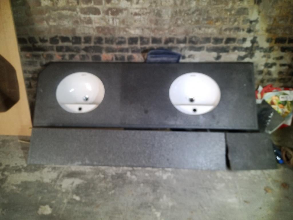Stenen tablet met 2 spoelbakken, Ophalen, Steen