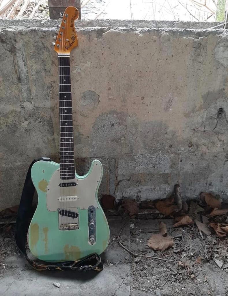 Telecaster relic in Surf Green Nitrocellulose, Ophalen, Zo goed als nieuw, Solid body, Fender