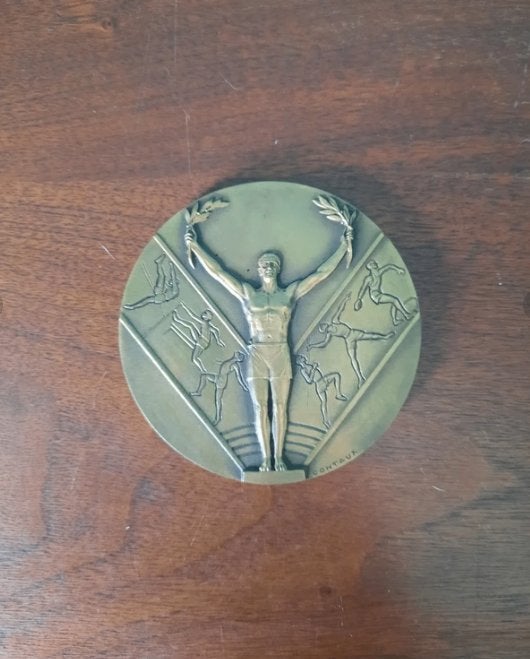Médaille en bronze dessinée par Georges Contaux, Timbres & Monnaies, Enlèvement ou Envoi, Bronze