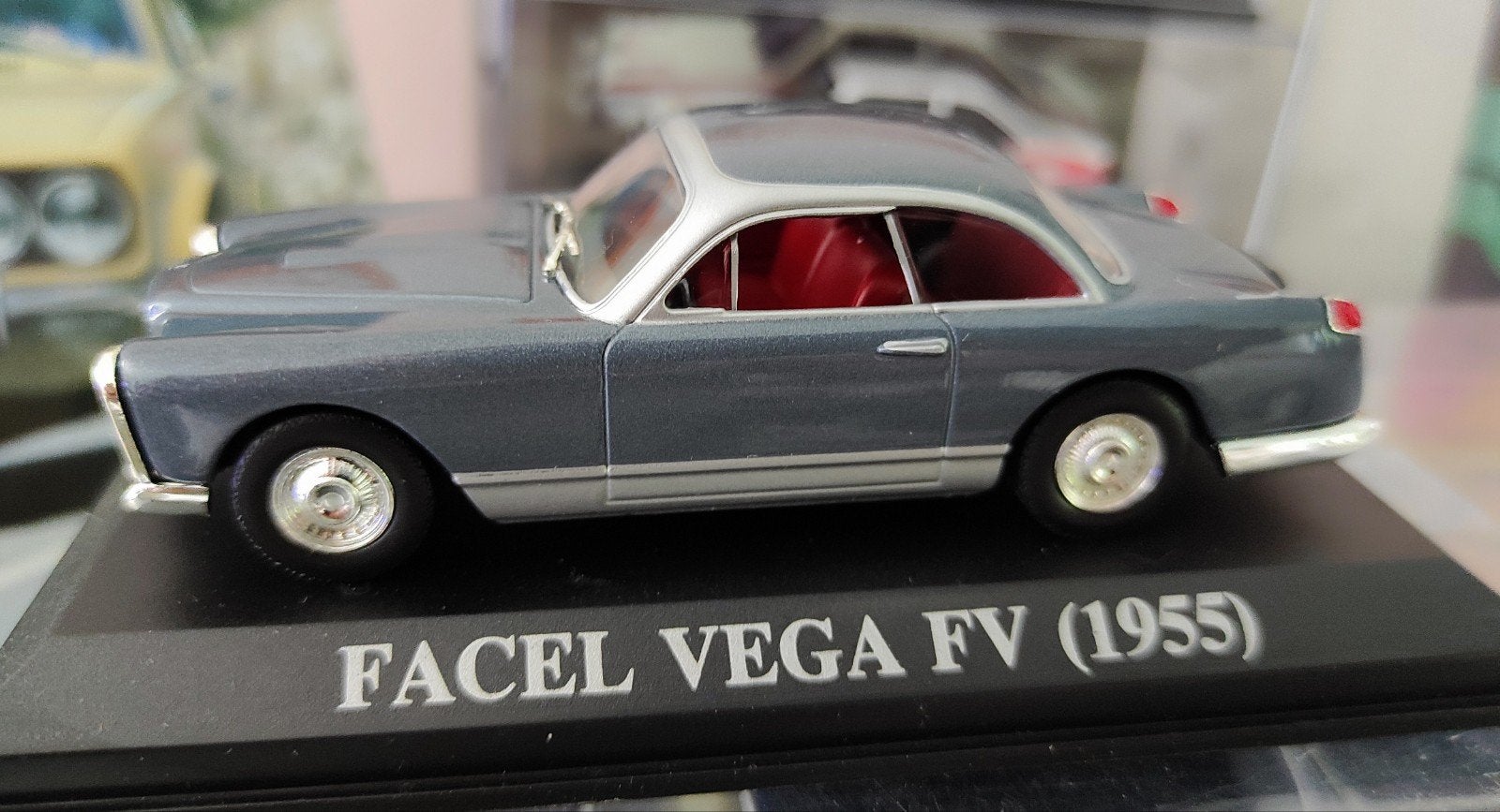 Facel Vega FV blauw 1955 1:43 in vitrinedoosje, Ophalen of Verzenden
