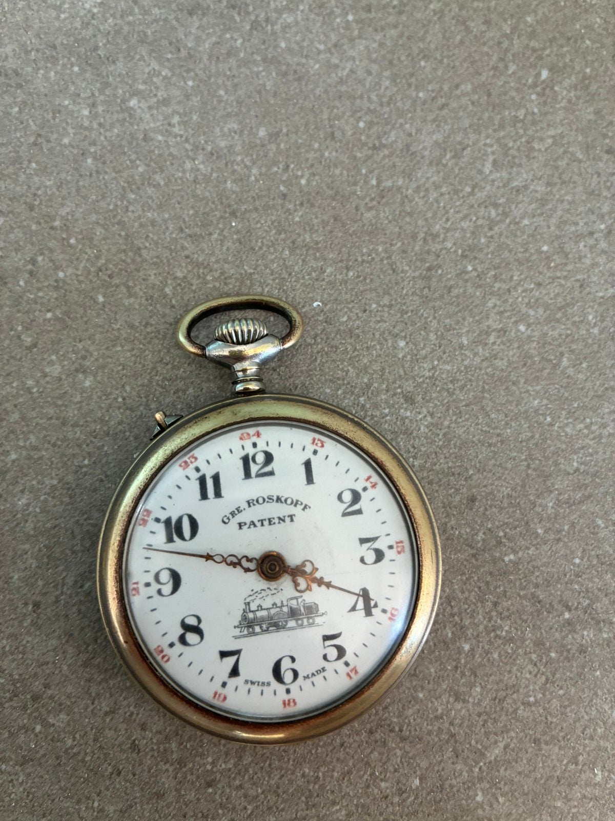 Zakhorloge Roskoff Belgische spoorwegen, Ophalen, Zakhorloge