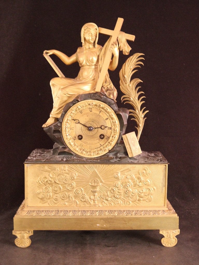 Antieke bronzen Franse pendule, Antiek en Kunst, Ophalen of Verzenden