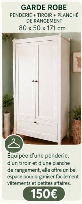 Garde robe chambre de bébé, Enlèvement, Comme neuf