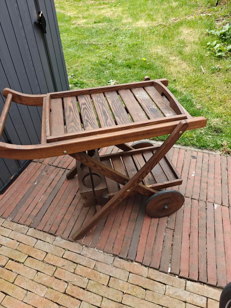 Houten Serveerwagen, Tuin en Terras, Tuinsets en Loungesets, Ophalen, Gebruikt