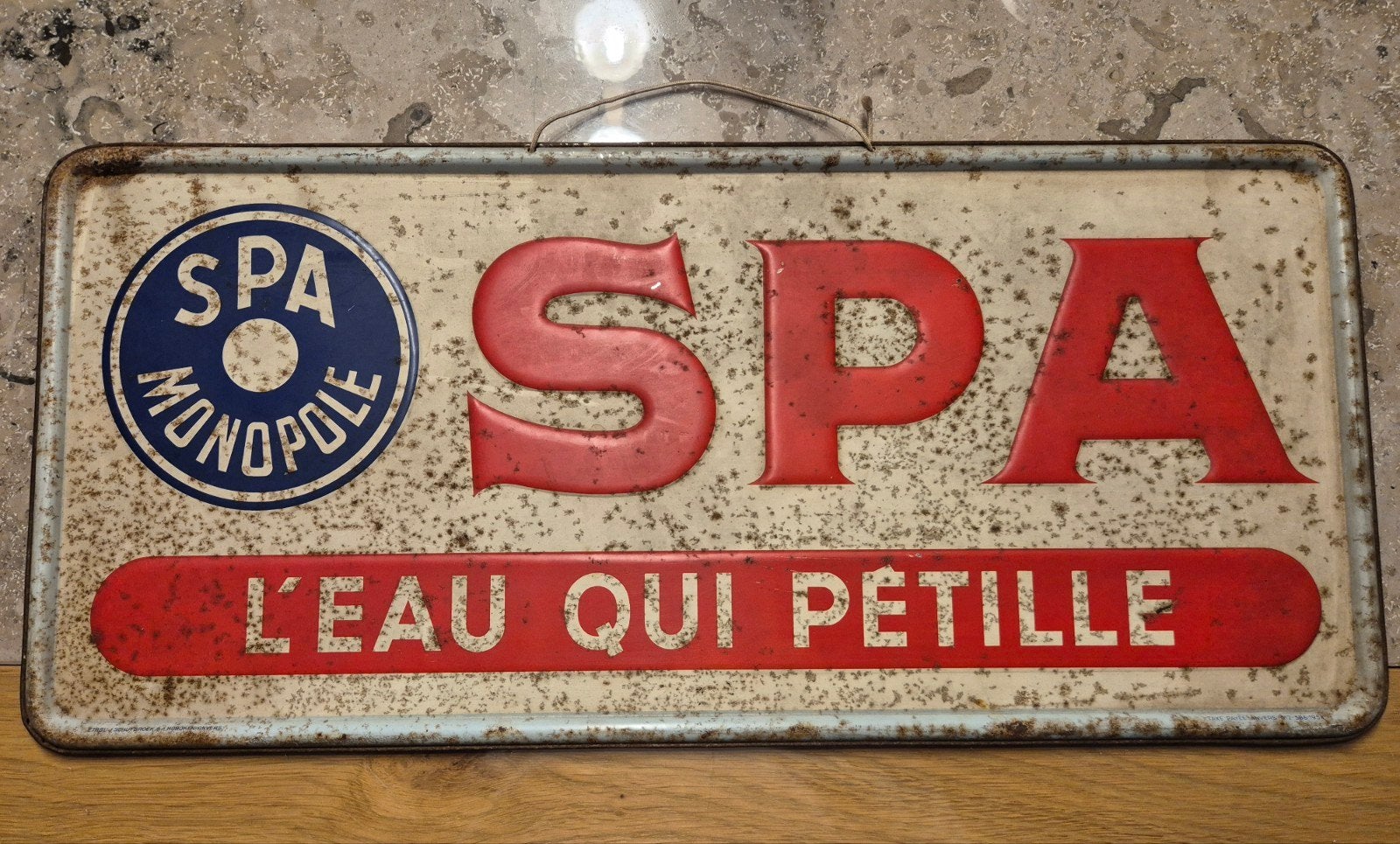 Spa Monopole metalen bord uit 1954., Verzamelen, Ophalen