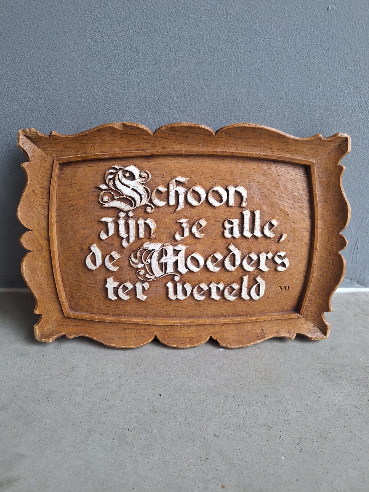 Vintage Tekstbord Spreuk, Antiek en Kunst, Ophalen of Verzenden