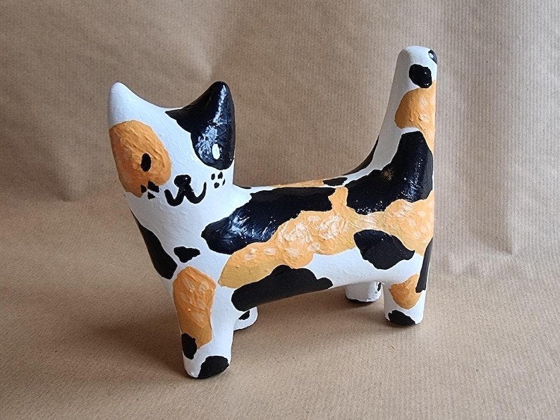 Figurine de chat tortue faite main, Enlèvement, Fait main