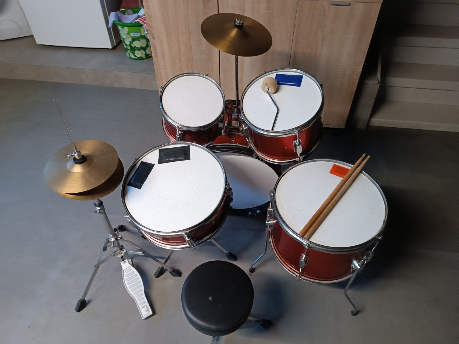 Kinderdrumstel, Muziek en Instrumenten, Ophalen, Gebruikt