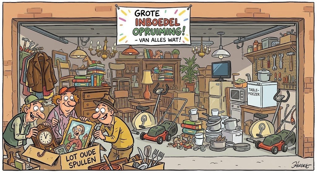 Opruiming inboedel: meubels, huishoud- en werkgerief, speelg, Enlèvement, Utilisé