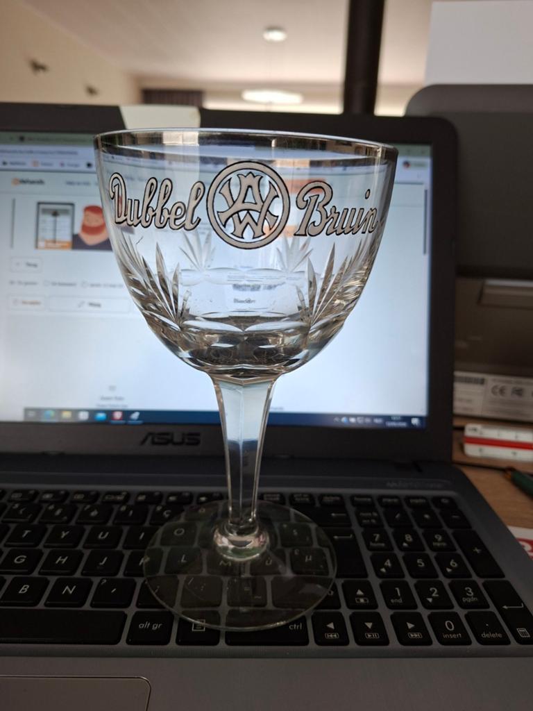 Email Dubbel  Bruin 33cl Westmalle Trappisten, Ophalen of Verzenden, Gebruikt, Glas of Glazen, Overige merken