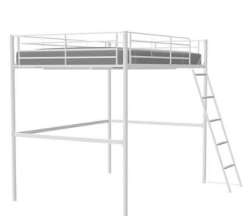 Lit Mezzanine 2 Personnes, Huis en Inrichting, Slaapkamer | Stapelbedden en Hoogslapers, Ophalen, Zo goed als nieuw, Hoogslaper