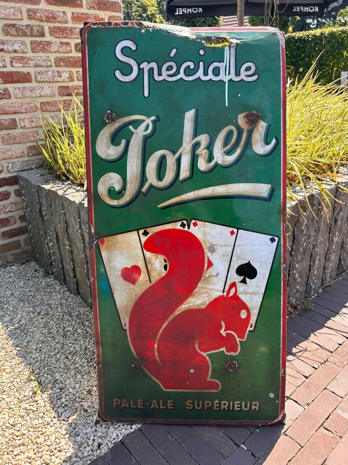 Emaillebord speciale poker 1948, Ophalen, Gebruikt, Reclamebord