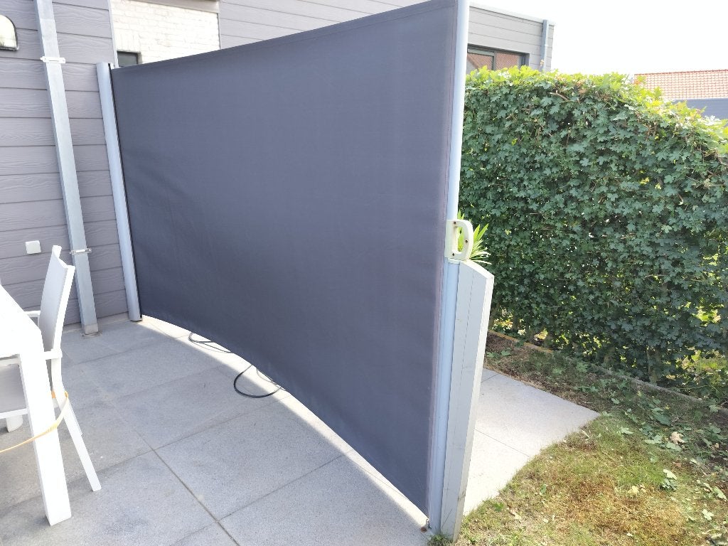 Windscherm uittrekbaar, Tuin en Terras, Tuinschermen, Ophalen, Gebruikt, Aluminium, 200 cm of meer
