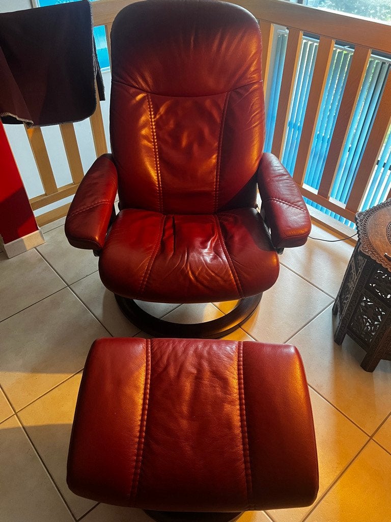 Fauteuil Stressless Ekornes (L) + repose-pieds, Maison & Meubles, Fauteuils, Enlèvement, Comme neuf, Cuir